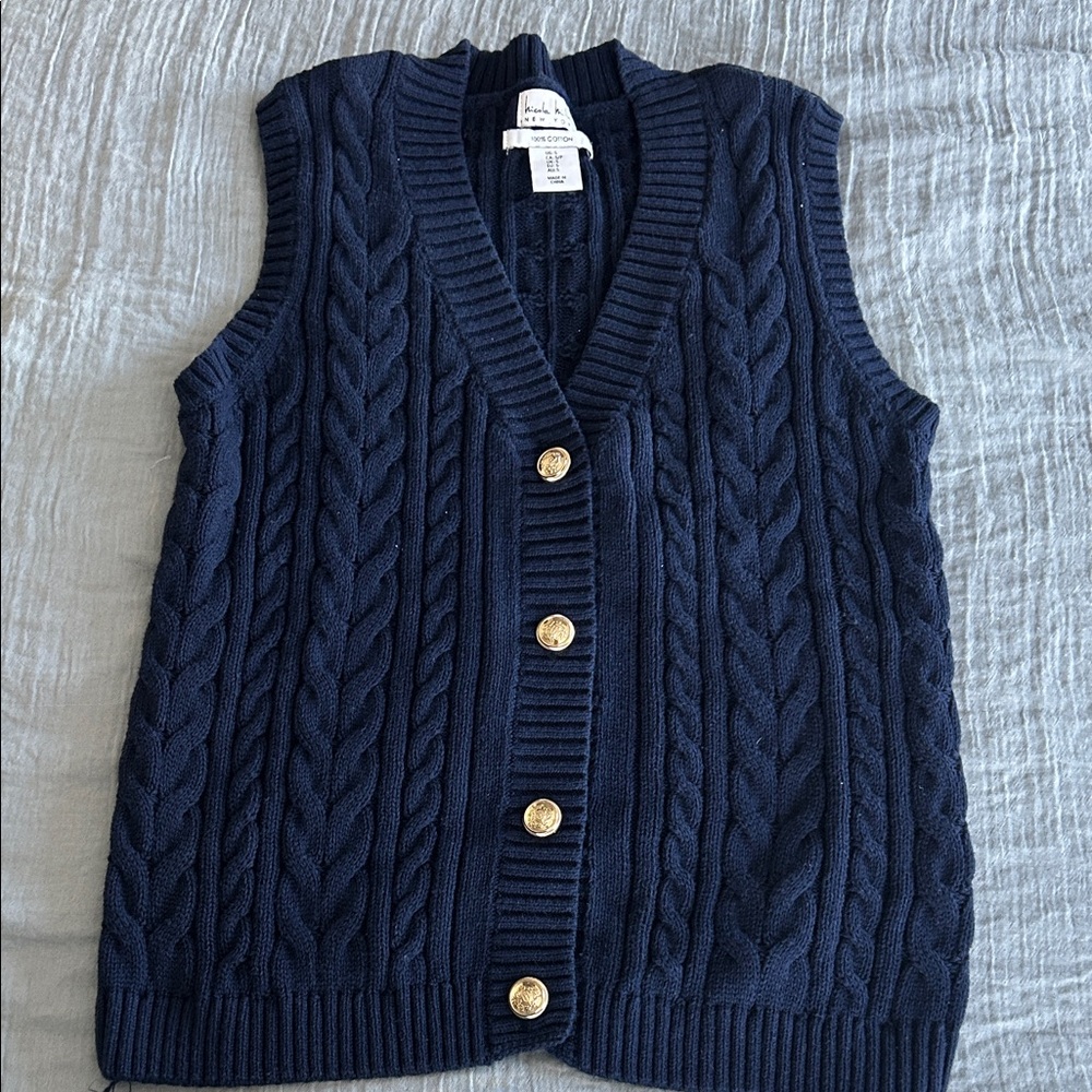 Nicole Miller Navy Knit Vest